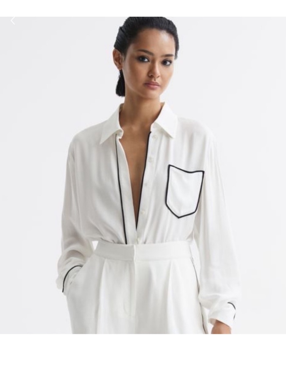 REISS GINA RELAXED FIT SIDE STRIPE SHIRT
